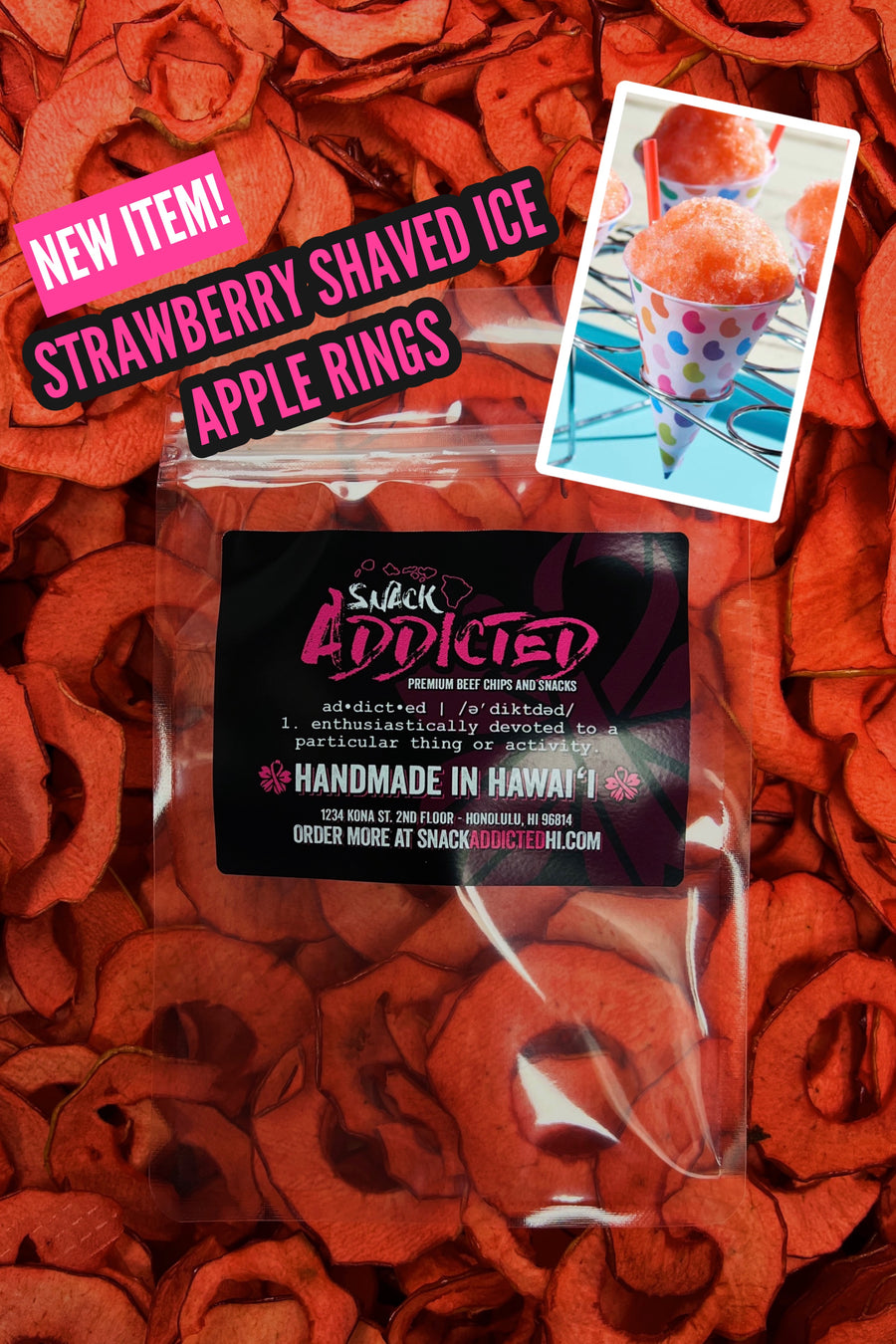 Strawberry Shave Ice Flavored Apple Rings