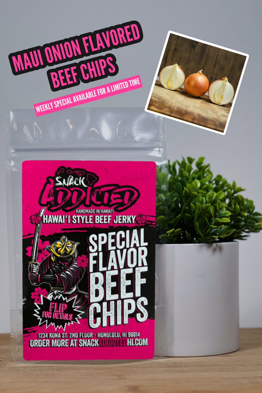 Maui Onion Flavored Beef Chips