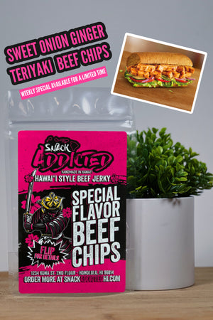 Sweet Onion Ginger Teriyaki Flavored Beef Chips