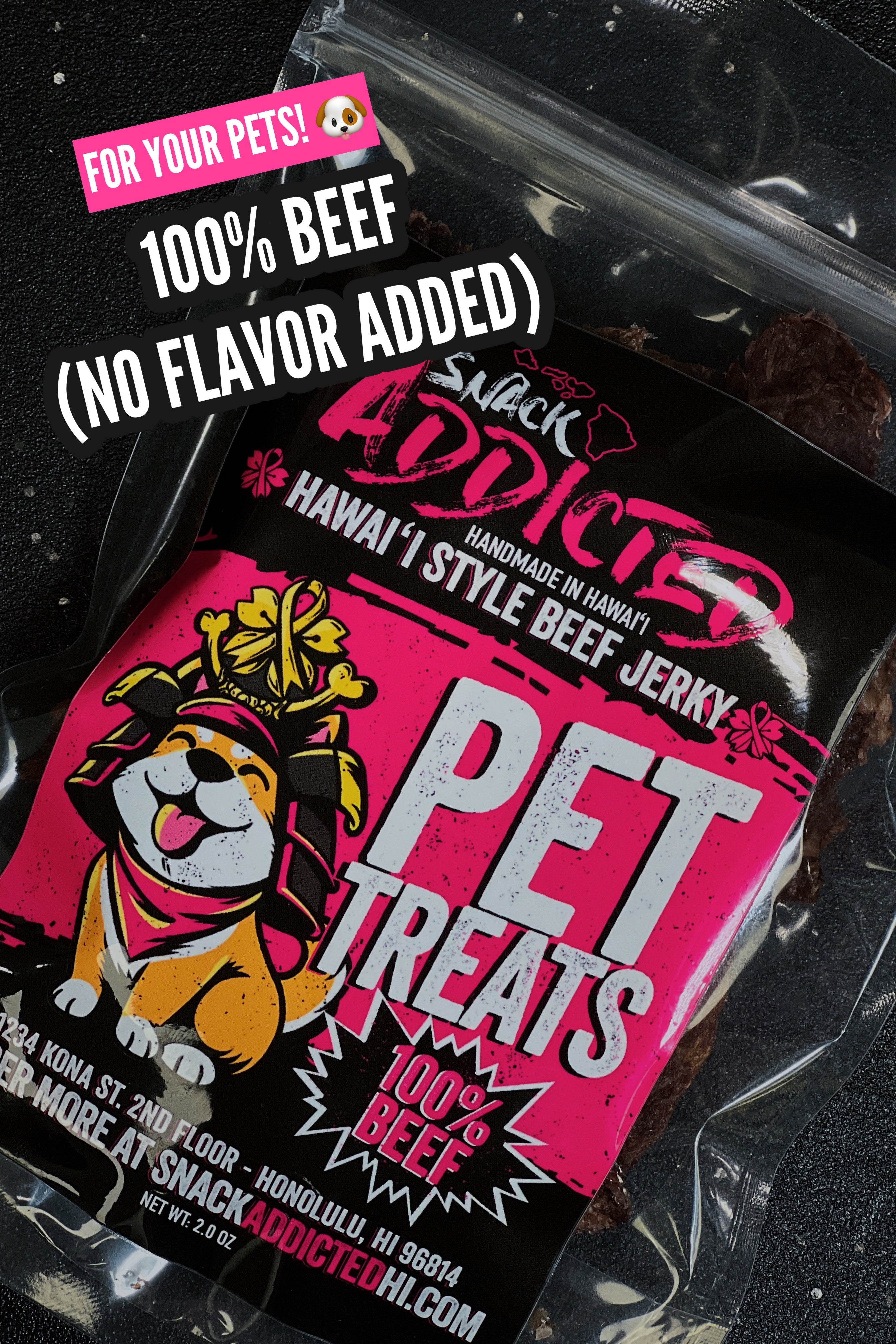 Pet Addicted Hawaii Style Beef Jerky Chip Pet Treats – Snackaddicted