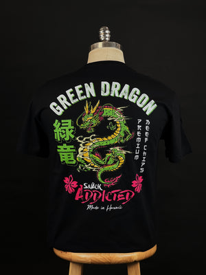 Black shirt with green hot sale dragon