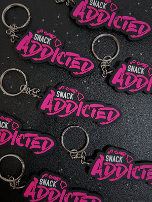 Snack Addicted Logo Rubber Keychain