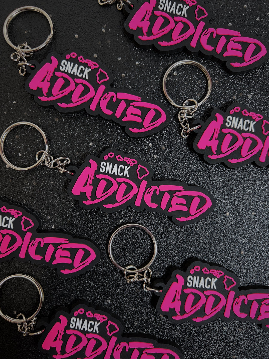 Snack Addicted Logo Rubber Keychain