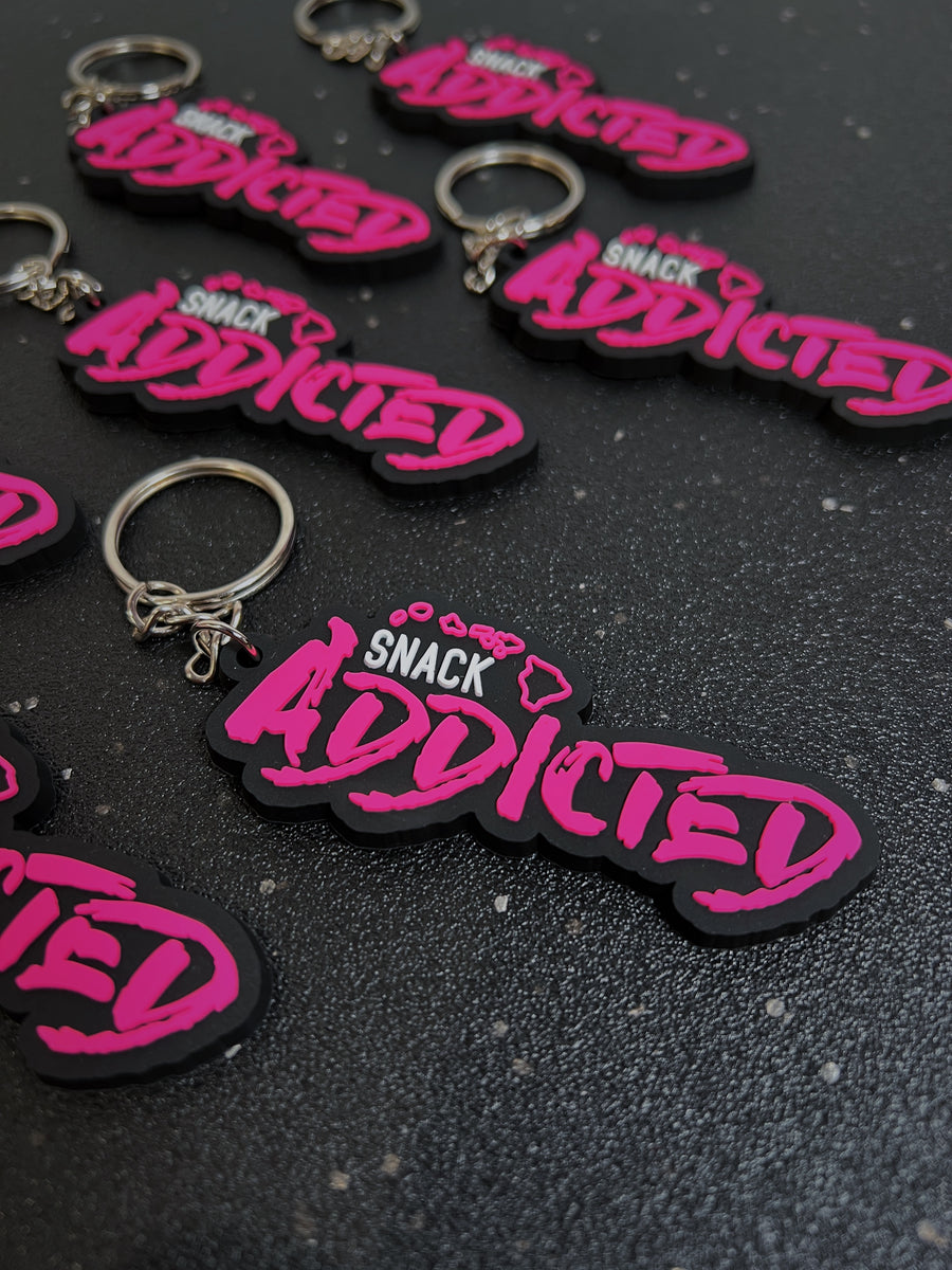 Snack Addicted Logo Rubber Keychain